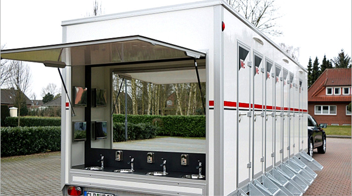 3XL Toilettenwagen mieten für 1.300 Personen Toilettenwagen, Ansicht 1