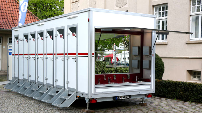 XXL Toilettenwagen mieten für 1.000 Personen Toilettenwagen, Ansicht 1