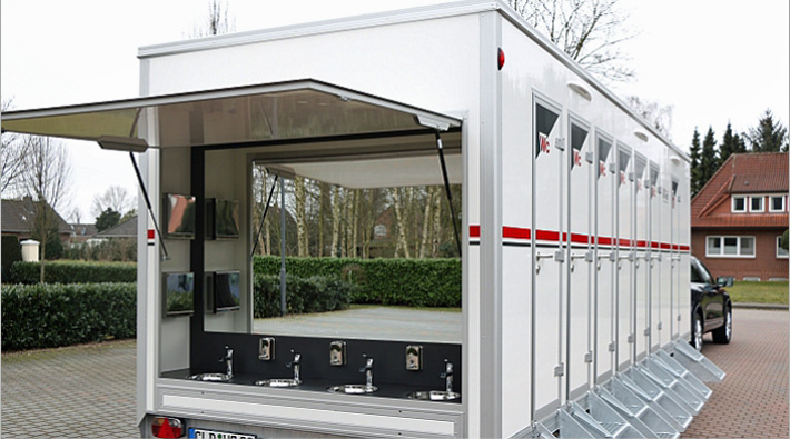 3XL Toilettenwagen mieten für 1.300 Personen Toilettenwagen, Ansicht 1