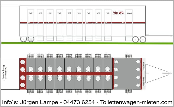 4XL Toilettenwagen mieten für 1.800 Personen Toilettenwagen, Ansicht 3